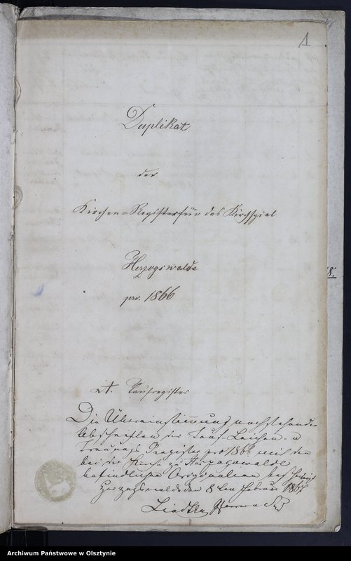 image.from.unit.number "Duplikat der Kirchen Register des Kirchspiels Herzogswalde Tauf, Todt Trau"