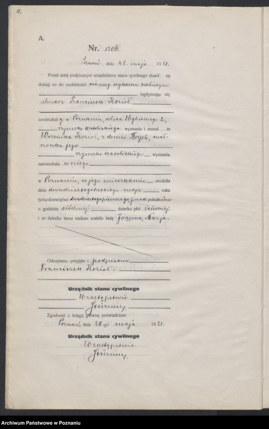 Obraz 12 z jednostki "Księga urodzeń odpis tom IV [Rejestr poboczny urodzeń]"