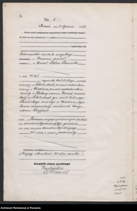 Obraz 8 z jednostki "Księga miejscowa zgonów tom I [Rejestr główny zgonów]"