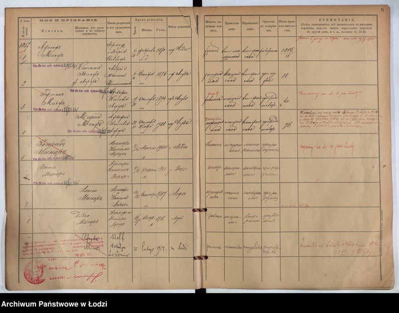 Obraz 6 z jednostki "[Księga ludności stałej m. Łodzi guberni piotrkowskiej nr domu 1057-1060s]"