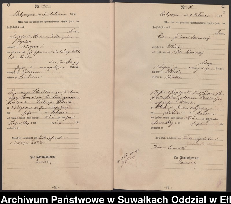 image.from.unit.number "Sterbe-Haupt-Register des Königlichen Preussischen Standes-Amtes Belzonzen Kreis Johannisburg für das Jahr 1888, 1891, 1892 Haupt-Heiraths-Register des Königlich Preussischen Standes-Amtes Belzonzen Kreis Johannisburg  Haupt-eiraths-Register des Königlich Preussischen Standes-Amtes Belzonzen Kreis Johannisburg für das Jahr 1874"