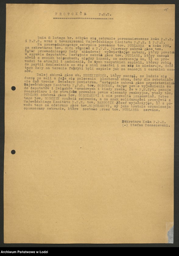 Obraz 16 z jednostki "Sprawozdania ze strajków według zakładów"