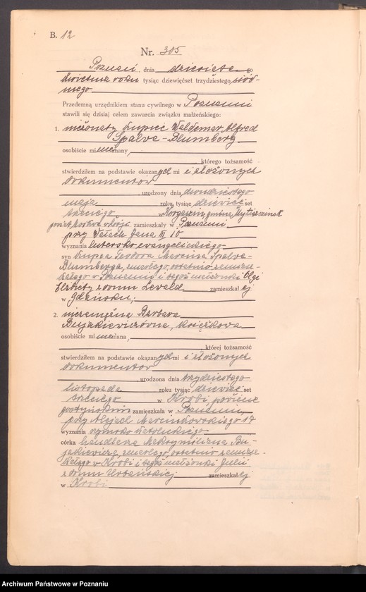 Obraz 14 z jednostki "Księga miejscowa małżeństw tom II [Rejestr główny małżeństw]"
