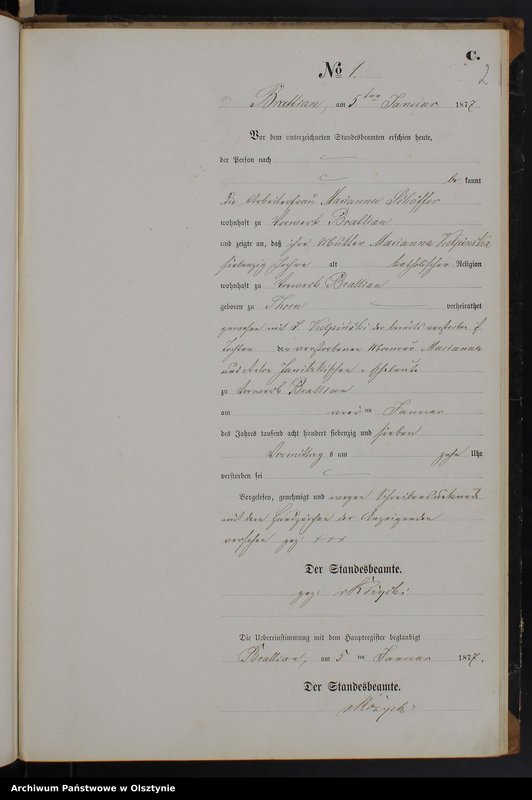 Obraz z jednostki "Sterbe-Neben-Register Nr 1 - 65"