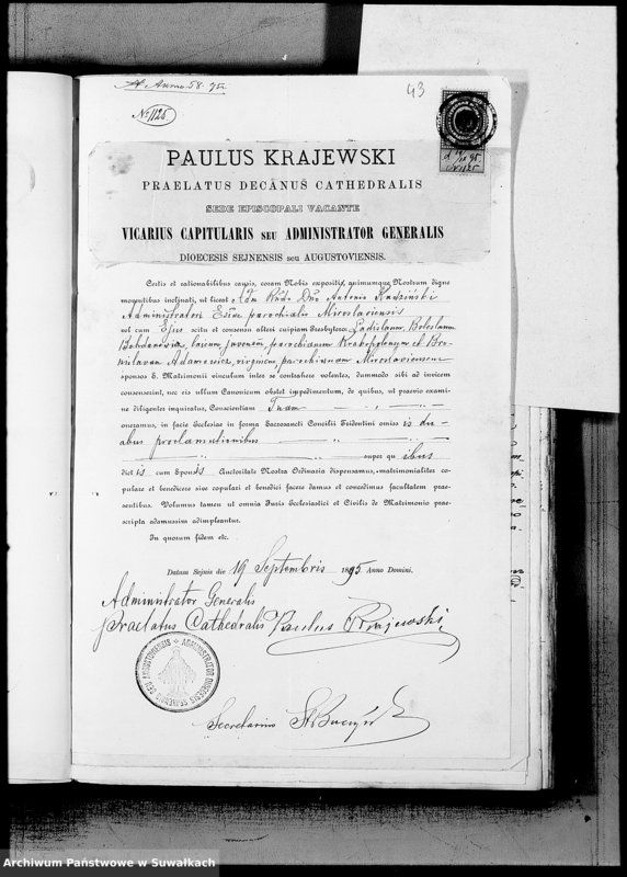 image.from.unit.number "Dokumenty Miroslavskago Rimsko-Katoličeskago Prichoda k aktam brakosočetavšichsja za 1895 god"