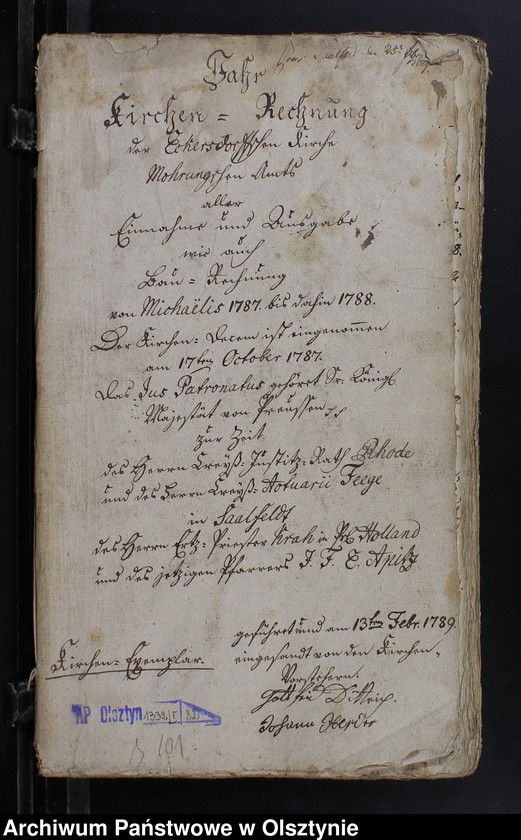 image.from.unit.number "Jahr Kirchen Rechnung aller Einnahme und Ausgabe, wie auch Bau-Rechnung"