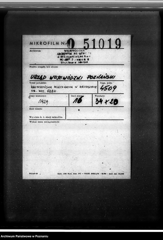 image.from.unit.number "Krotoszyńska Mleczarnia w Krotoszynie nr woj. 6284"