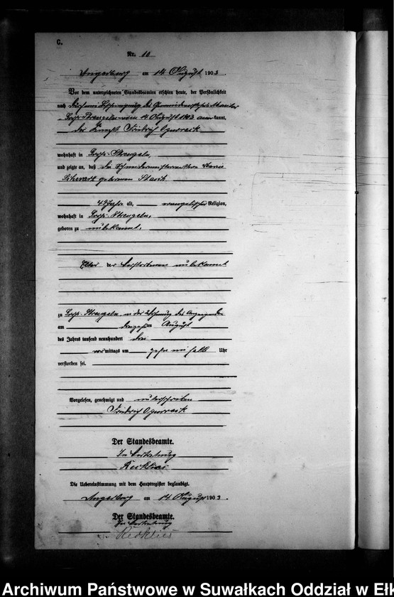 image.from.unit.number "Sterbe-Neben-Register des Preussischen Standes-Amtes Gross Strengeln Kreis Angerburg"