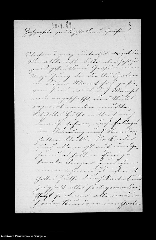 image.from.unit.number "/Monatsberichte der Weisenmutter Louise Fischer u. ihrer Tochter in Drengfurth- Vorstadt an Anna Gfin Lehndorff geb. Hahn/"