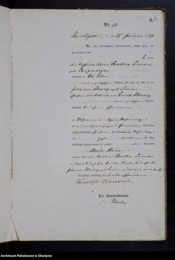 image.from.unit.number "Geburts-Haupt-Register Tom I,Nr 1 - 150"