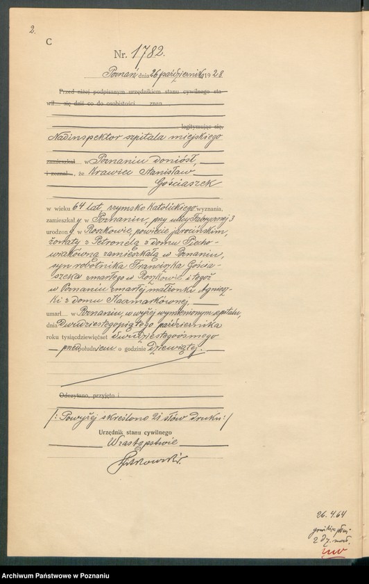 Obraz 4 z jednostki "Księga miejscowa zgonów tom IV [Rejestr główny zgonów]"