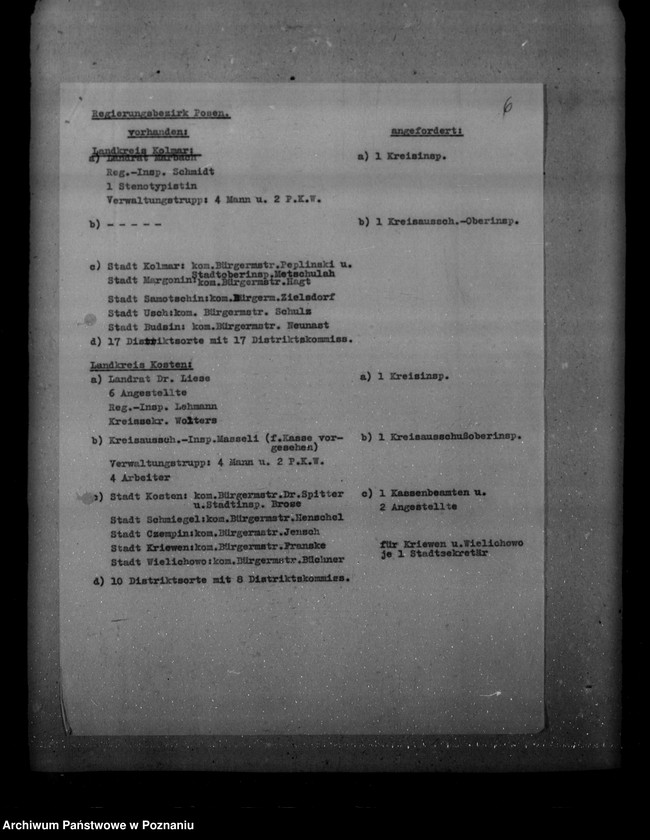 Obraz 10 z jednostki "Personal. Regierung und Landratsämter Posen"