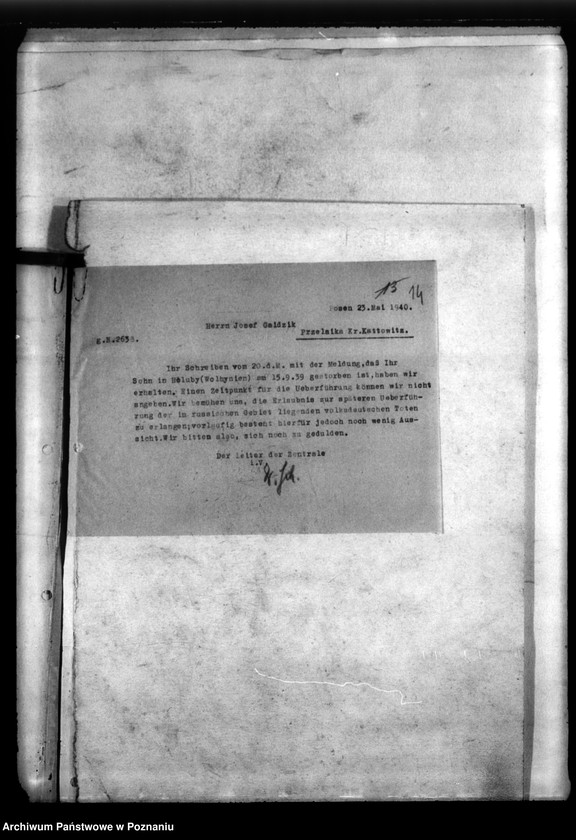 Obraz 19 z jednostki "Zur Fahrt im russische Gebiet- Materiały dotyczące Niemców - obywateli polskich, którzy zginęli w 1939 roku na ziemiach zajętych przez wojska radzieckie"