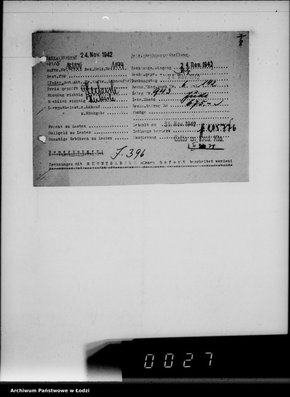 Obraz 12 z jednostki "Lebensmitteleinkauf. Aufträge, [Lieferscheinen und Rechnungen] 17941-18000"