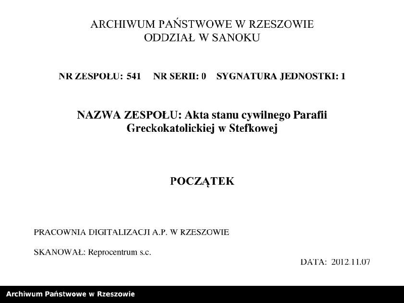image.from.unit.number "Księga urodzeń dla miejscowości Stefkowa"