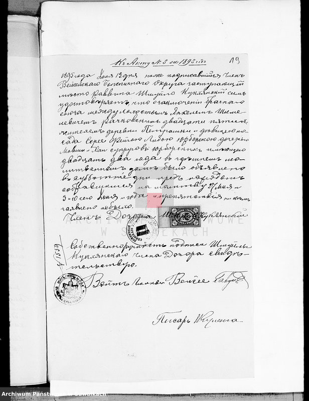 image.from.unit.number "Dokumenty o brakososčetavšichsja Evrejach w Serejskom Božničnom Okruge za 1895 god"