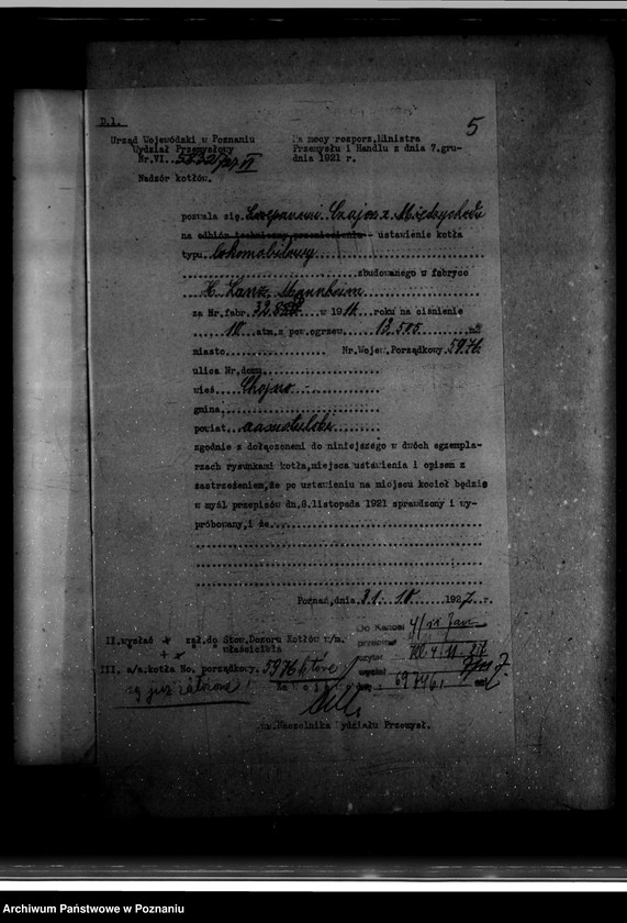 Obraz 9 z jednostki "Tartak parowy R. Nitsche w Boruji Starej powiat wolsztyński nr woj. kotła 5976"