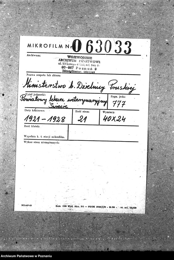 Obraz 2 z jednostki "Pow. lekarz Weterynaryjny Świecie"