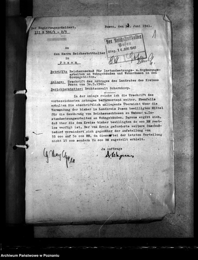 Obraz 5 z jednostki "Reichszuschüsse für Instandsetzungs - und Wohnräumen in den Grenzgebieten"