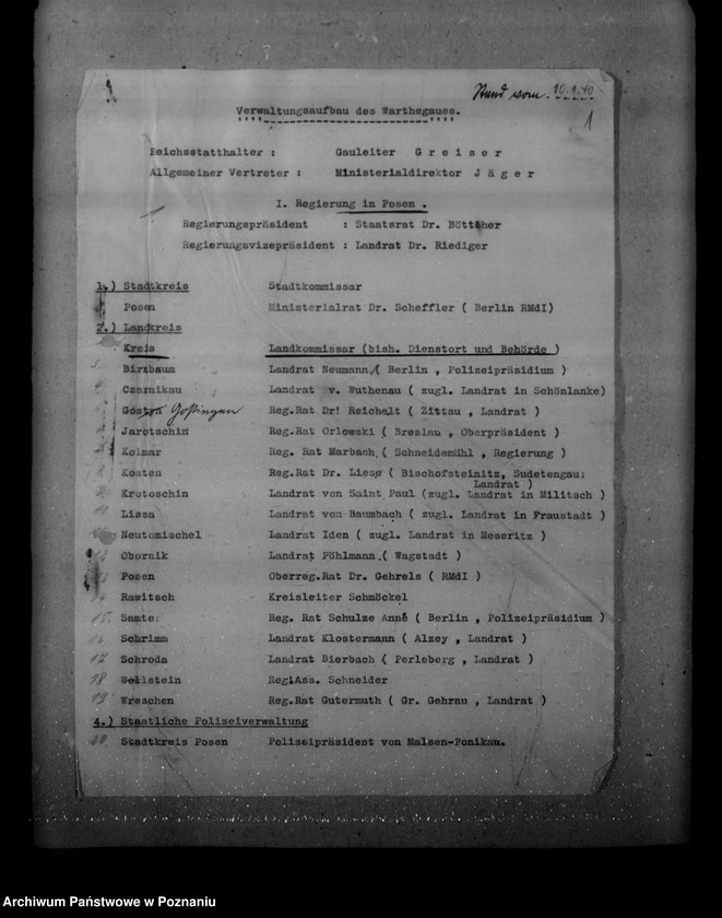 Obraz 5 z jednostki "Personal. Regierung und Landratsämter Posen"