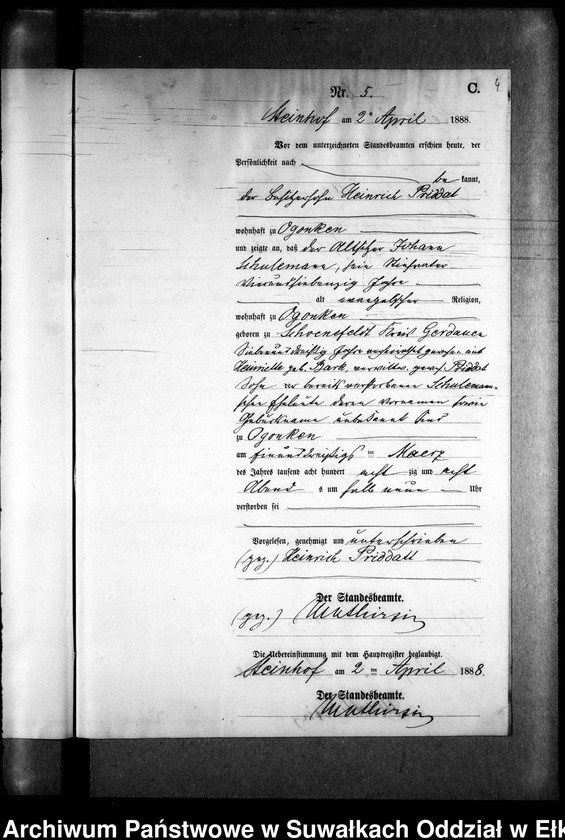 image.from.unit.number "Sterbe-Neben-Register des Preussischen Standes-Amtes Gr. Strengeln Kreis Angerburg"