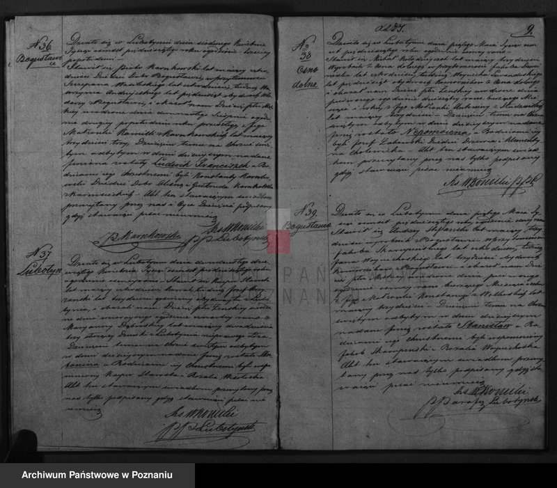 Obraz 11 z jednostki "Dowody urodzonych, zaślubionych i zmarłych"