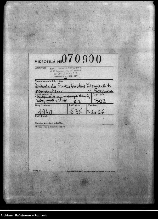 Obraz 2 z jednostki "Korespondencja w sprawie miejscowych Niemców, którzy zginęli w 1939 roku K - Z"