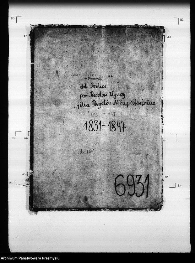 Obraz 4 z jednostki "[Kopie ksiąg metrykalnych parafii Regetów Wyżny z filiami Regetów Niżny, Skwirtne (dekanat Gorlice)]"