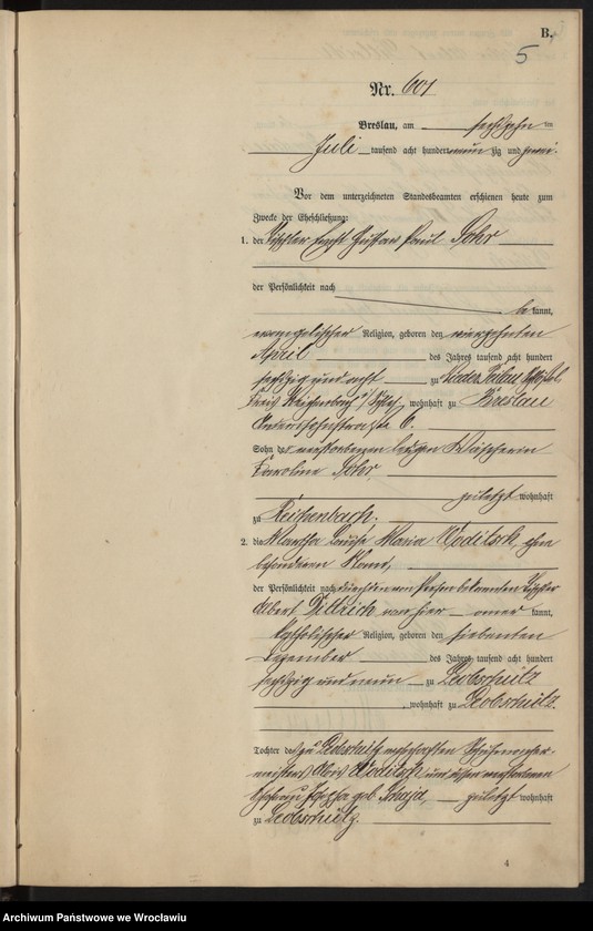 image.from.unit.number "Heiraths-Neben-Register Breslau I 1892 Band 4"