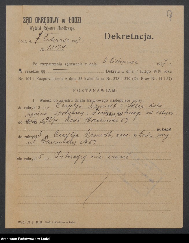 Obraz 11 z jednostki "Cecylia Szmidt- sklep kolonialno-spożywczy"