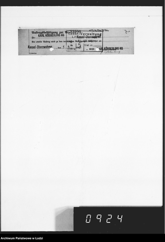 Obraz 6 z jednostki "K.Köberlin.18 Aufträge [Pokwitowania odbioru]"