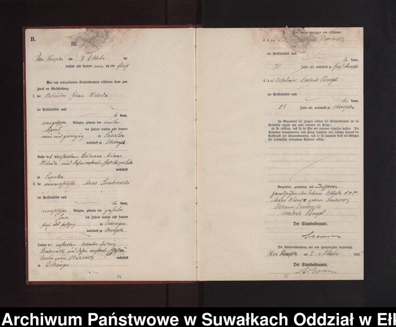 image.from.unit.number "Heiraths-Neben-Register des Preussischen Standes-Amtes Gross Konopken Kreis Loetzen"