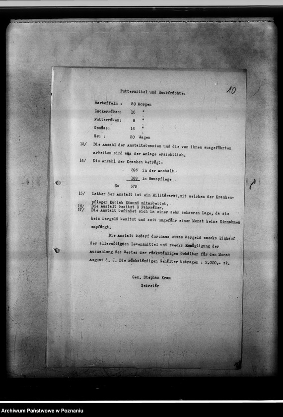 Obraz 14 z jednostki "Akten betreffend Landesheilanstalt Kosten [Protokoły lustracji i zestawienia finansowe]."