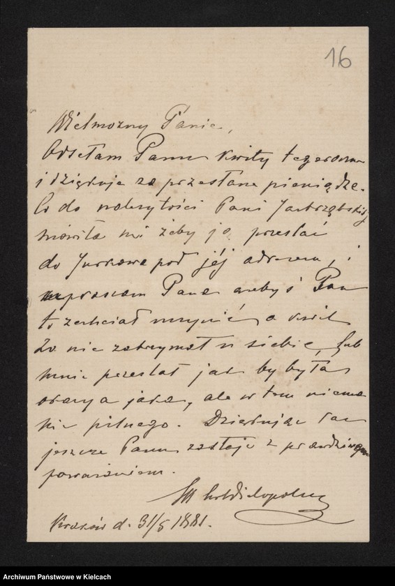 image.from.unit.number "Dobra Przęsławice i Niegardów J W-nej Maryi Hr Wielopolskiej. Ogólne /Akta prawno- majątkowe, korespondencja, rachunki/"