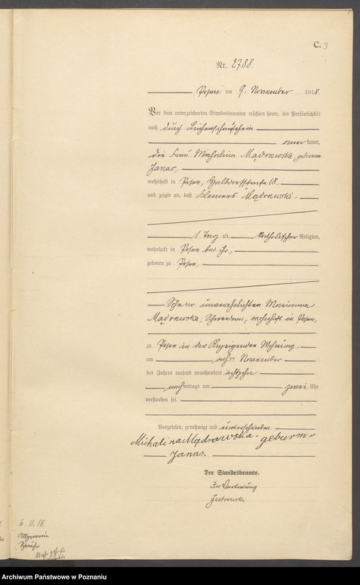 Obraz 11 z jednostki "Księga miejscowa zgonów tom VII [Rejestr główny zgonów]"