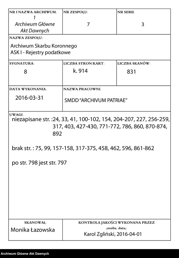 image.from.unit.number "Rejestry poborowe woj. sandomierskiego."