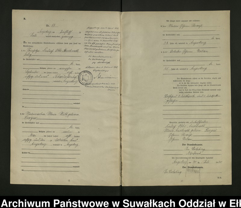 image.from.unit.number "[Heirats - Register (Neben - Register) Standesamt Angerburg einschl. der Bezirke, Gr. Strengeln, Prinowen und Kehlen Kreis Angerburg] No 50 bis 115"