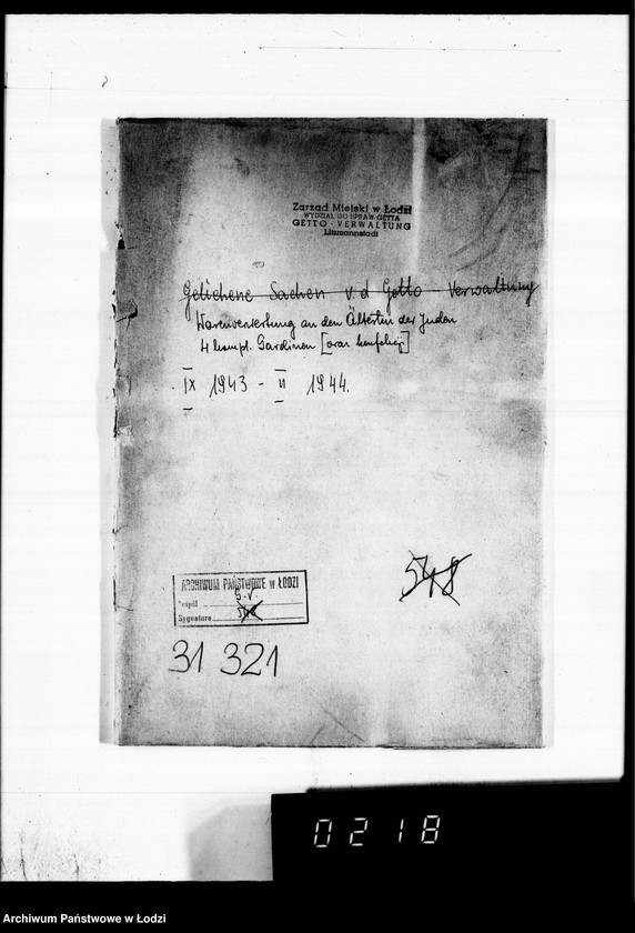 Obraz 4 z jednostki "Warenverwertung an den Ältesten der Juden 4 kompl.Gardinen [oraz konfekcji]"