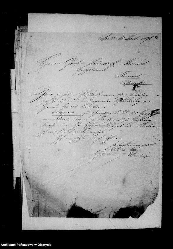 image.from.unit.number "/Akten Betr. Geldgeschäfte mit den Maklern u. Bankhäusern Broschwitz- Berlin, Soermans, Bleichröder- Berlin, Hetschal- Dresden, Dr. Strousberg Bln, Landsberger u. a. /"