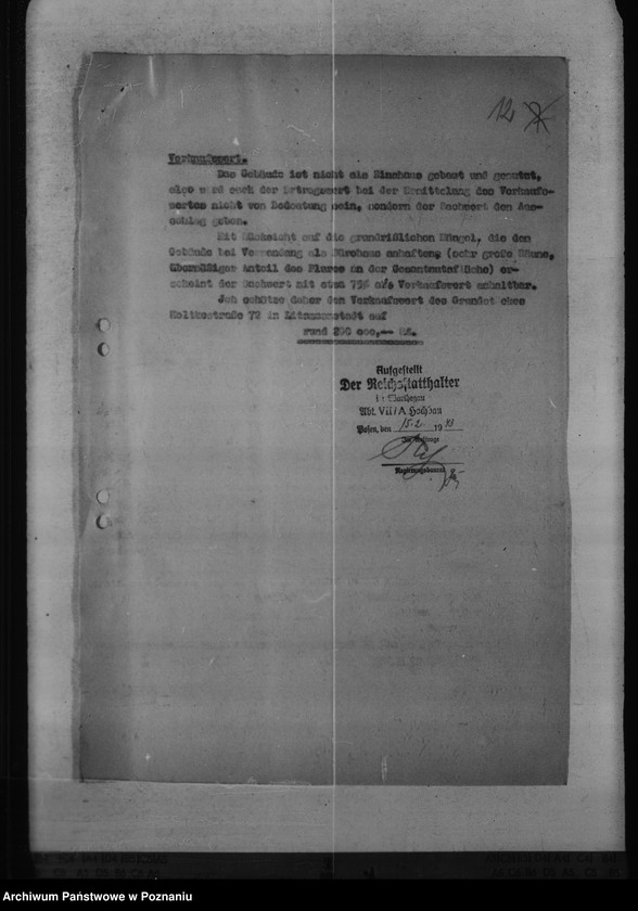 Obraz 20 z jednostki "Wertgutachten der (polnischen) beschlagnahmten Grundstücke"