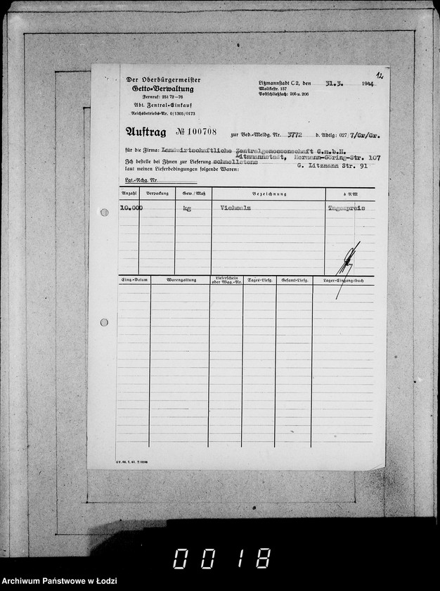 Obraz 16 z jednostki "Aufträge, Lieferscheinen und Rechnungen 100701-100791"