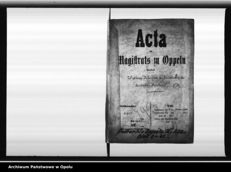 Obraz 4 z jednostki "Acta des Magistrats zu Oppeln betreffend 25 jährige Jubelfeier der Errichtung des deutschen Reiches"