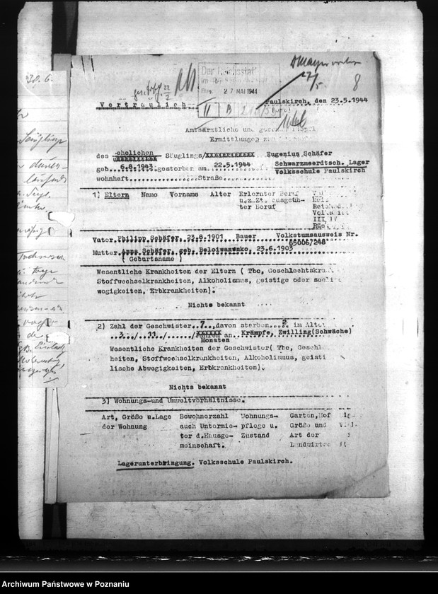 Obraz 13 z jednostki "Ermittelung der Säuglings - Sterbefälle"