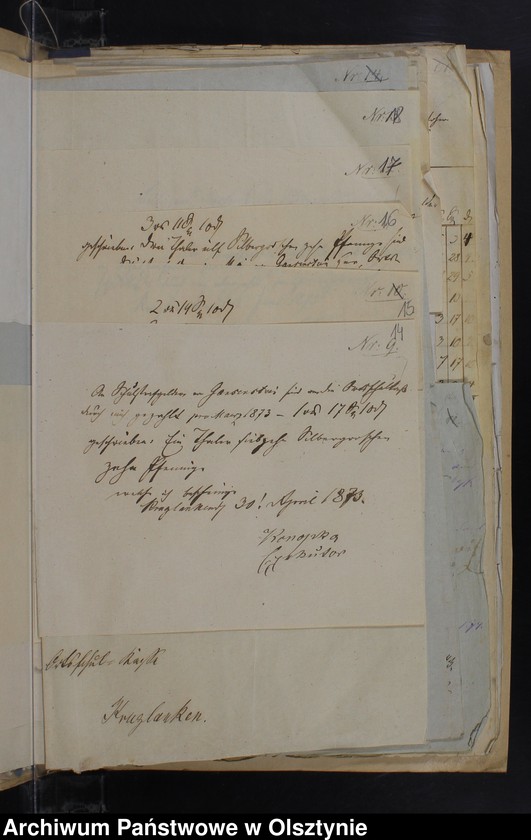 image.from.unit.number "Beläge zur Kirchspiels Schul-Kassen Rechnung von Kruklanken"