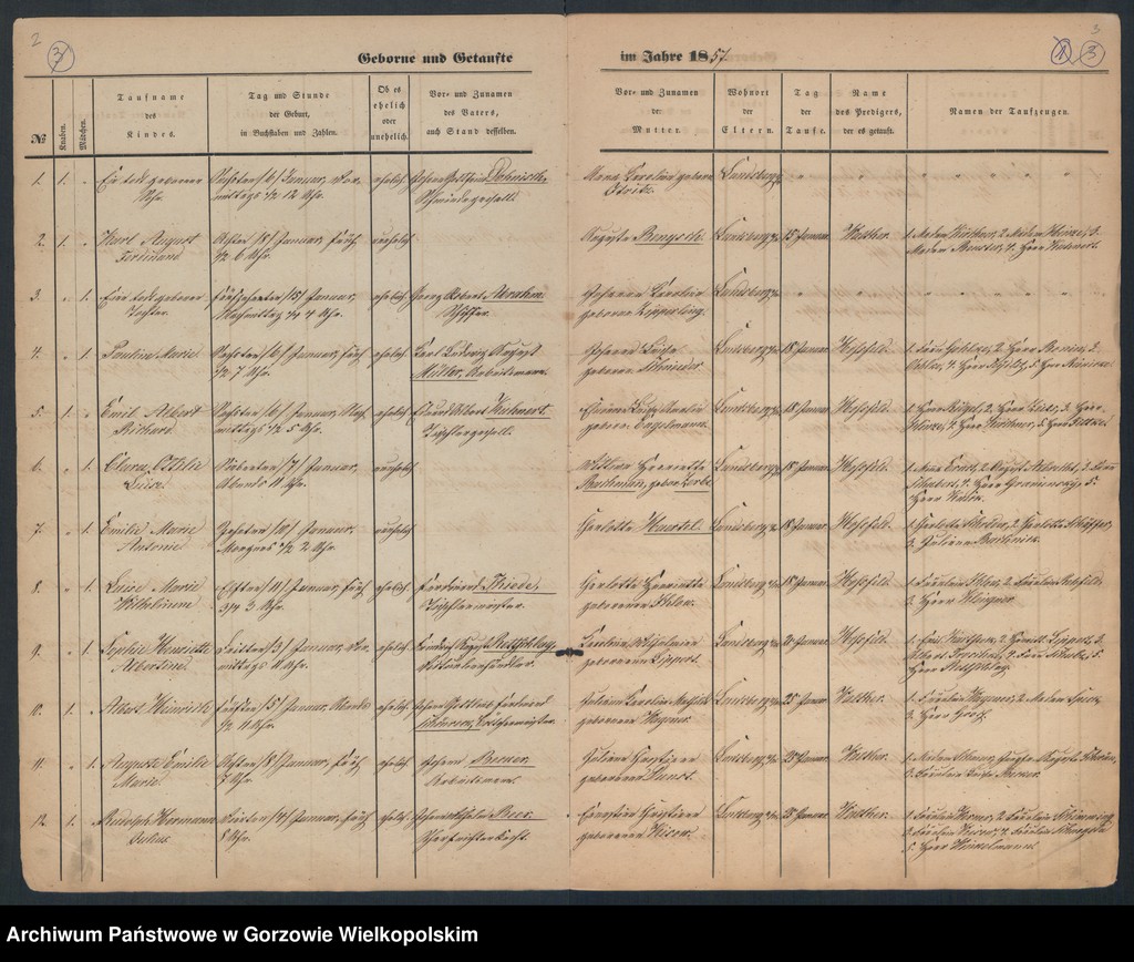 image.from.unit.number "Duplikate der Hauptkirche Landsberg an der Warthe (zawiera też księgę zgonów Konkordien Kirche z 1857 r.)"