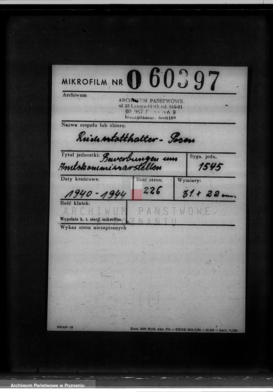 Obraz 2 z jednostki "Bewerbungen um Amtskommissarstellen"