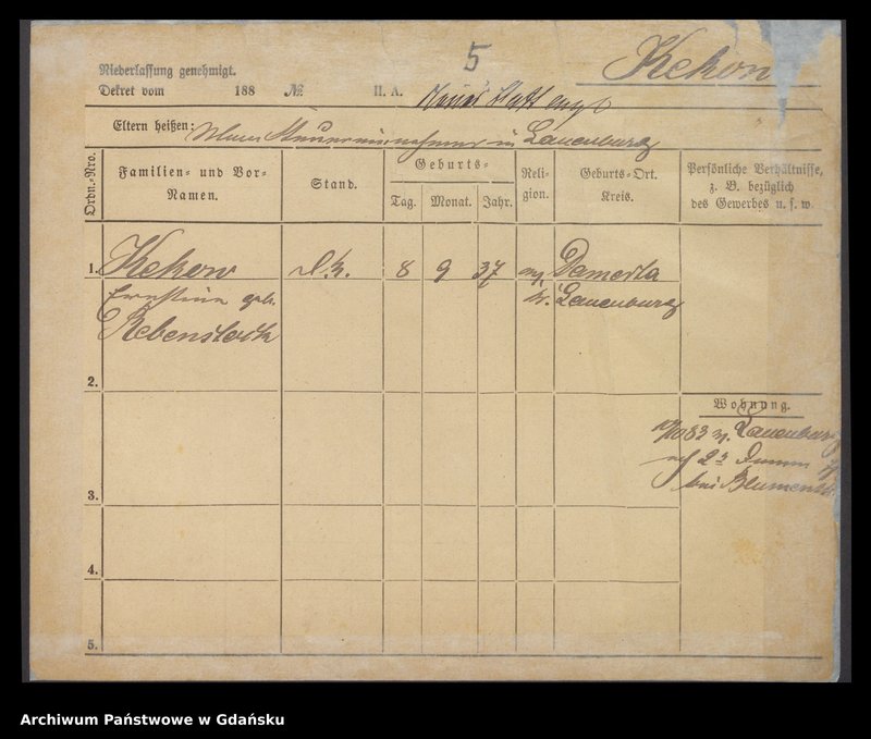 image.from.unit.number "Karty meldunkowe: Kekow - Kemsky"