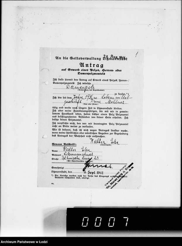 Obraz 5 z jednostki "Erledigte Rechnungen u.Pelzanträge Div.Sachen"