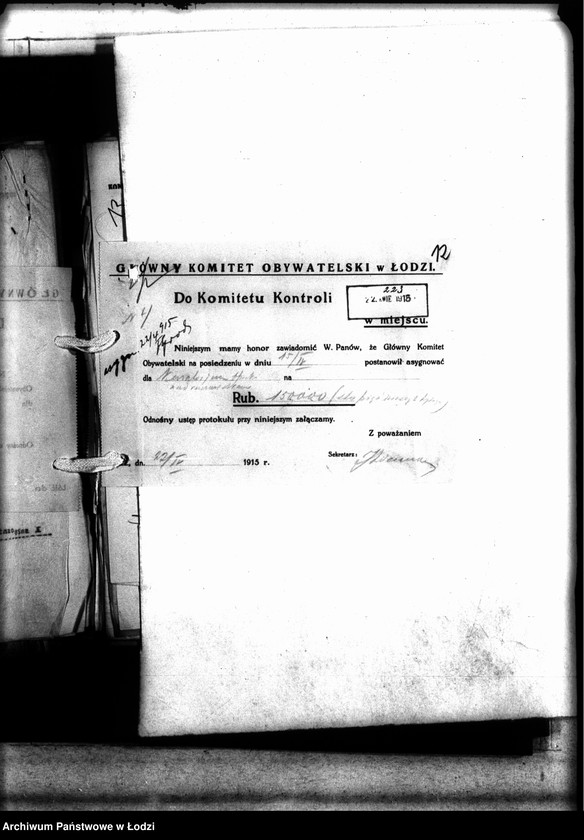 Obraz 19 z jednostki "Korespondencja Głównego Komitetu Obywatelskiego z Komitetem Kontroli"