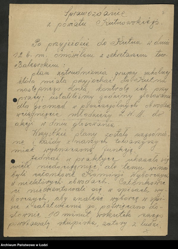 Obraz 8 z jednostki "Wybory do Sejmu okręg VIII Kutno - sprawozdania [z akcji wyborczej, wykazy uprawnionych do głosowania, składy Obwodowych Komisji Wyborczych]"